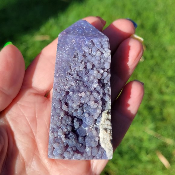 Grape Agate Botryoidal Chalcedony Gemstone Tower - Picture 4 of 4